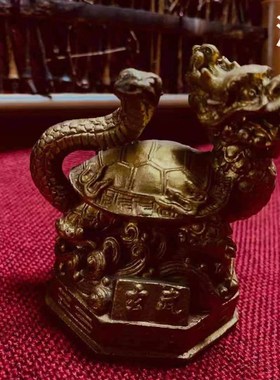 靖一铜龙龟摆件家用吉祥开业全铜龙头龟鎮宅家居办公室客厅摆设