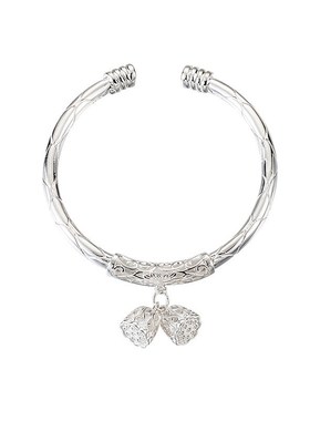 莲蓬手镯女简约设计实心开口手环网红闺蜜复古首饰送女友生日礼物