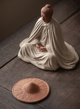 久造陶瓷侠客人物禅意摆件新中式家居客厅电视柜装饰品博古架摆设