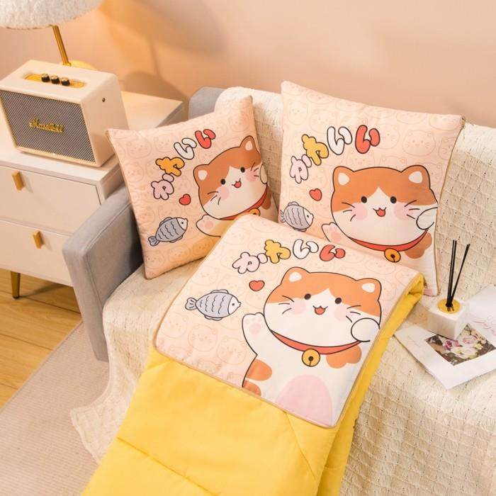 萌宠抱枕被子沙发两用女生睡觉车用办公室午睡毯多功能毯子二合一,淘宝优惠券,粉丝福利购,淘宝优惠卷