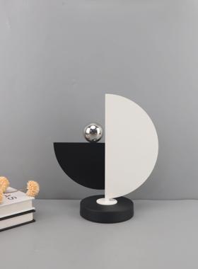 现代简约创意金属几何半圆装饰卧室客厅茶几桌面玄关书房家居摆件