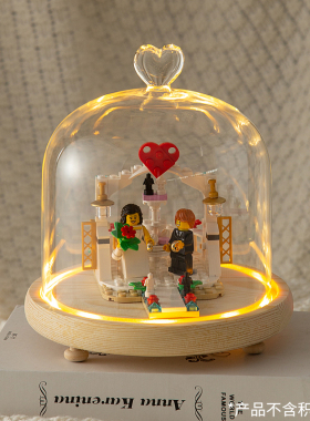 适用40382生日蛋糕40460玫瑰花束40197婚礼现场迷你城堡玻璃罩子