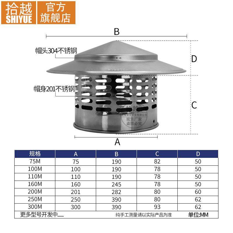 304不锈钢防雨风帽新风系统室外屋顶风帽蘑菇形烟囱外气口伞形帽,淘宝优惠券,粉丝福利购,淘宝优惠卷