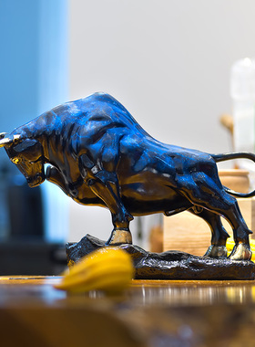 铜制街牛摆件开拓股o市牛气冲天扭转乾坤家居客厅酒柜工艺礼品