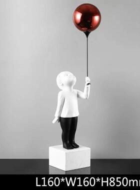 电视柜摆件家居关装雕饰品北DS8195，欧网红玄意轻奢气球男孩创塑
