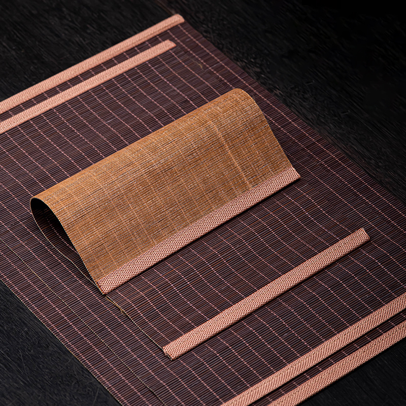 【比翼连枝】竹编茶席茶桌隔热垫茶帘竹帘桌旗干泡席茶道配件茶具 - 图3