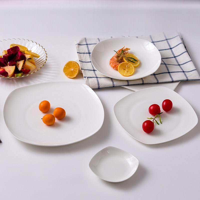 纯白方形盘子家用陶瓷菜盘深菜碟子简约创意骨瓷深汤盘餐具炒菜盘,淘宝优惠券,粉丝福利购,淘宝优惠卷