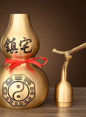 铜葫芦摆件葫芦开口开盖空心八卦葫芦挂件化门对门客厅卧室工艺