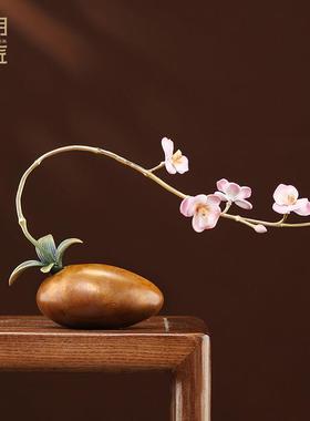 大明铜匠兰花摆件家居客厅玄关办公室迎客松装饰开 业乔迁新居礼