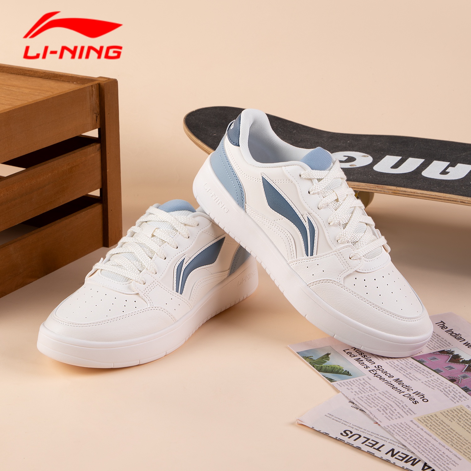 李宁板鞋元宝男鞋2025新款软弹耐磨空军一号低帮增高小白鞋休闲鞋 - 图1
