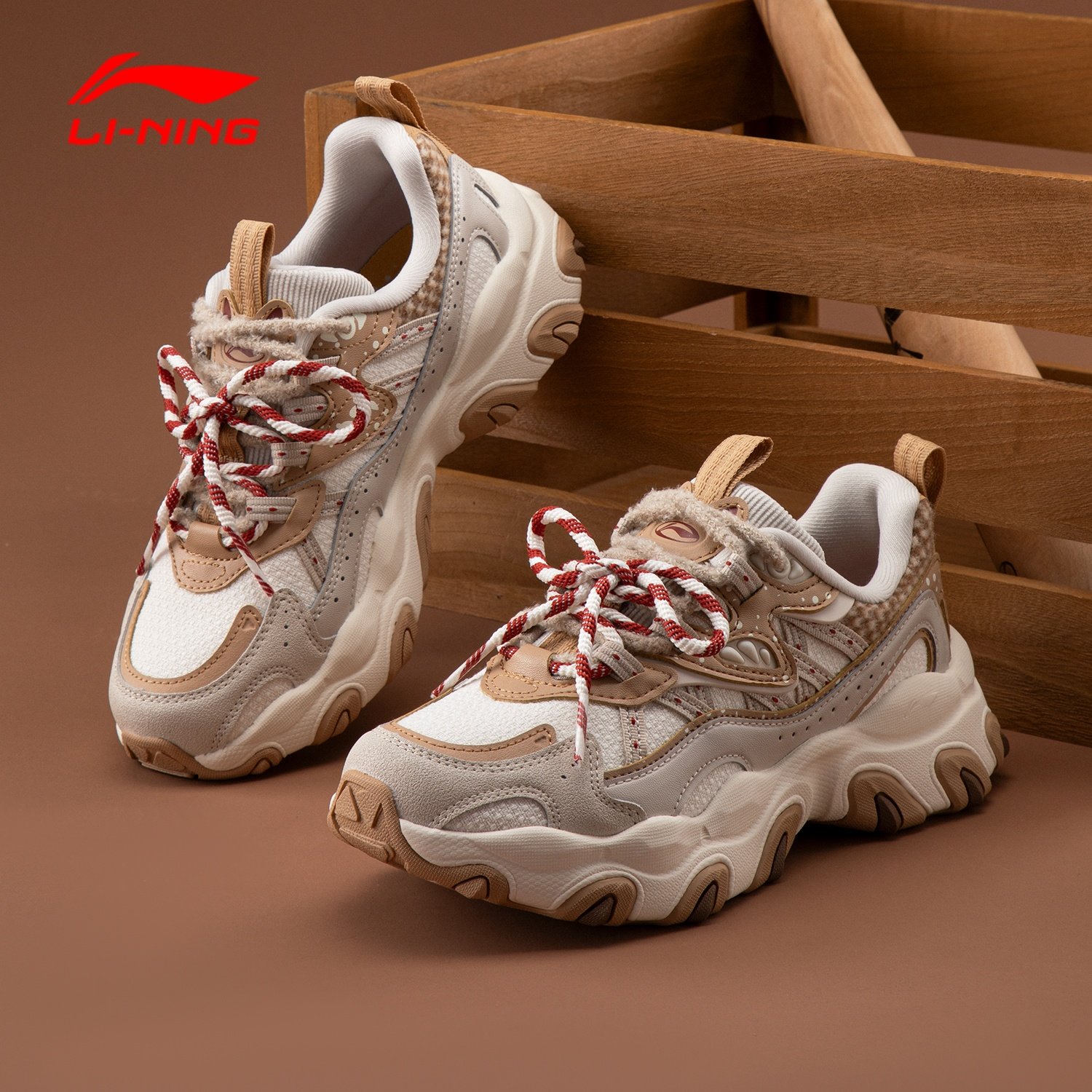 李宁休闲鞋猫爪LITE 3女鞋2026冬新款厚底增高舒适百搭女款老爹鞋,淘宝优惠券,粉丝福利购,淘宝优惠卷