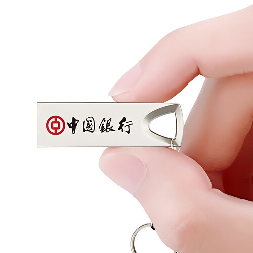 金属高速钥匙扣64gu盘 32/16/8/4/128m礼品定制刻字logo车载婚庆 - 图1