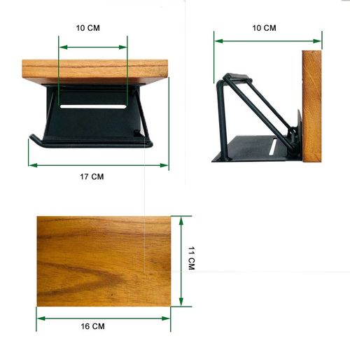 跨境简约木头金属浴室纸巾架收纳架手纸卷纸卫生间手机置放架 - 图1