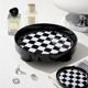 Easygood acrylic black and white chess board plaid desktop L entrance storage box living room ornament jewelry
