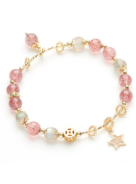 披星戴月水晶手链女生粉水晶手串饰品闺蜜生日礼物