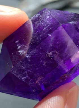 乌拉圭紫水晶柱子紫色双尖柱紫黄晶原石六棱柱消磁家居把玩摆件