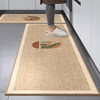 Water-absorbent, non-slip, quick-drying, no-wash, wipeable kitchen floor mat