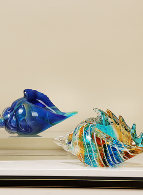 现代简约彩色海螺琉璃摆件客厅酒店办公室玄N关酒柜送礼轻奢装饰