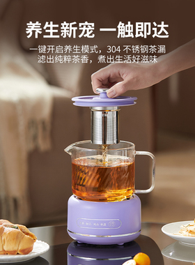 办公室小型养生壶多功能全玻璃迷你煮茶器一人烧水壶电茶炉养生杯
