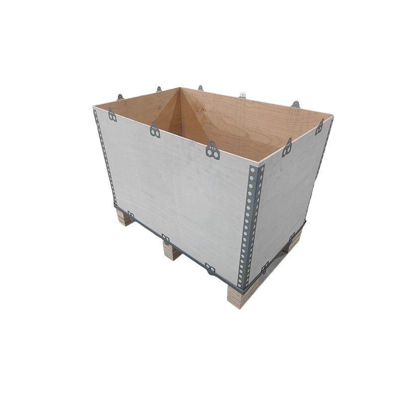 免熏蒸可折叠钢边箱厂家直供物流运输钢带箱包装木箱 - 图0