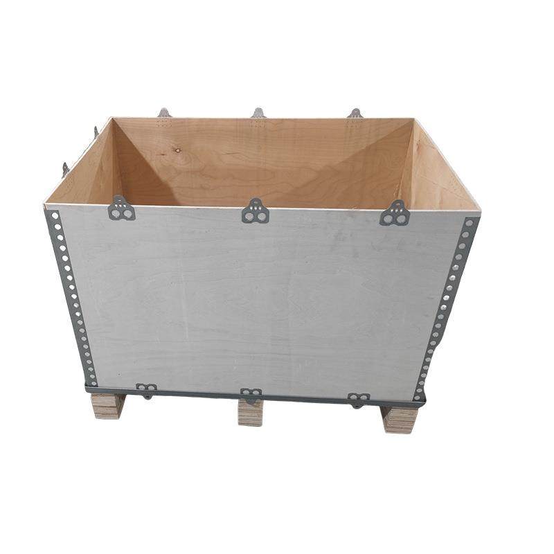 免熏蒸可折叠钢边箱厂家直供物流运输钢带箱包装木箱 - 图1