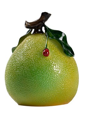 创意高温变色柚子茶宠摆件精品茶道茶室茶空间桌面茶台茶桌装饰品