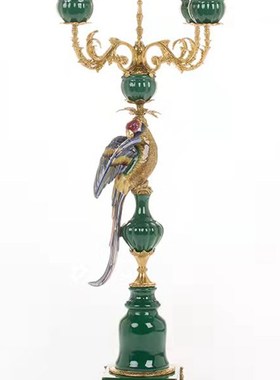 陶瓷礼品配铜烛台欧式乔迁客厅装饰摆件家居玄关餐桌气氛烛座复古