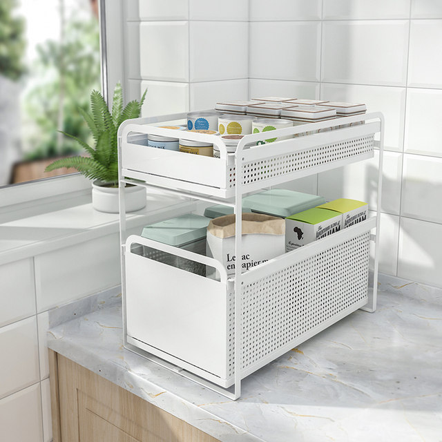 Cabinet layered a rack kitchen cabinet storage rack living room bedroom drawer basket bathroom slit cabinet storage pump