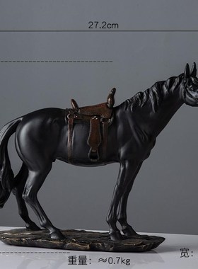 新中式轻奢家居马摆件客厅书房玄关办公博古架乔迁开业Z工艺品礼