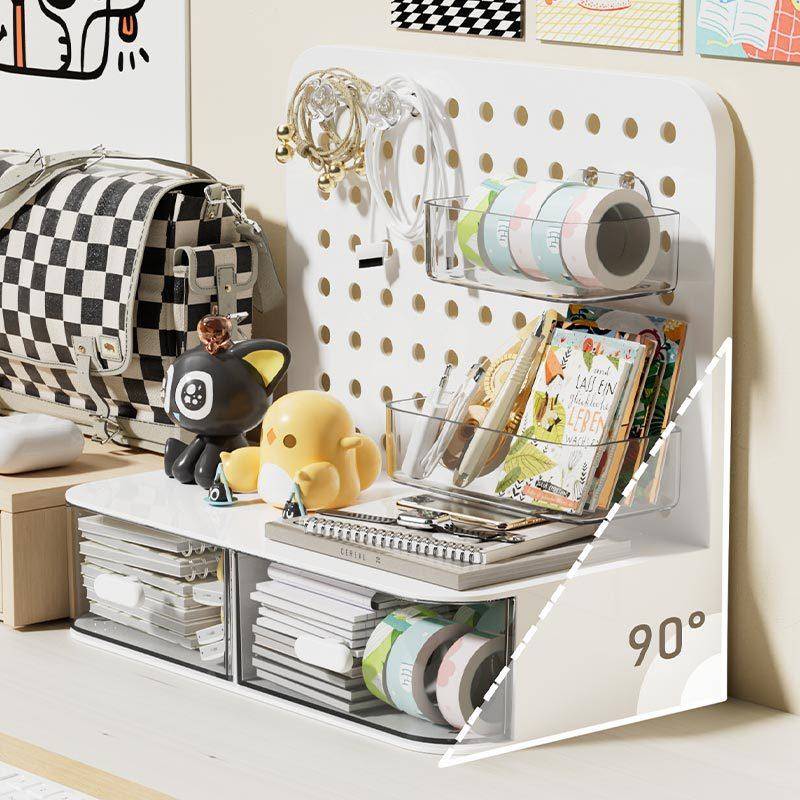 Desktop hole board storage rack vertical punch-free storage desk creative desk storage box partition desk box