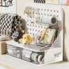 Desktop hole board storage rack vertical punch-free storage desk creative desk storage box partition desk box