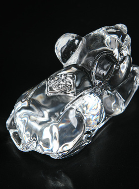 高档白水晶小号老鼠招财鼠十二生肖摆件 家居装饰品生日礼物祝福