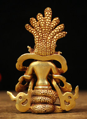 尼泊尔手工纯铜龙树菩萨佛像摆件密宗藏传龙女菩萨五蛇女供奉神像