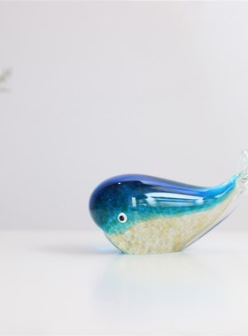 淄博特产琉璃鲸鱼动物艺术装饰摆件送男女生创意生日礼物高级小众