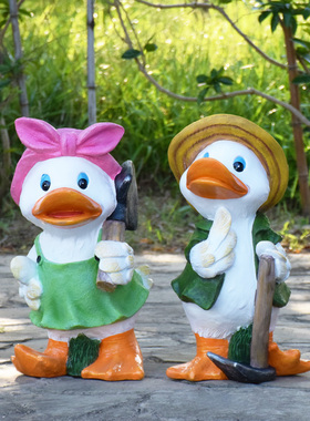 幼儿园户外动物卡通鸭子花缸w花园摆件别墅庭院装饰园林景观雕塑