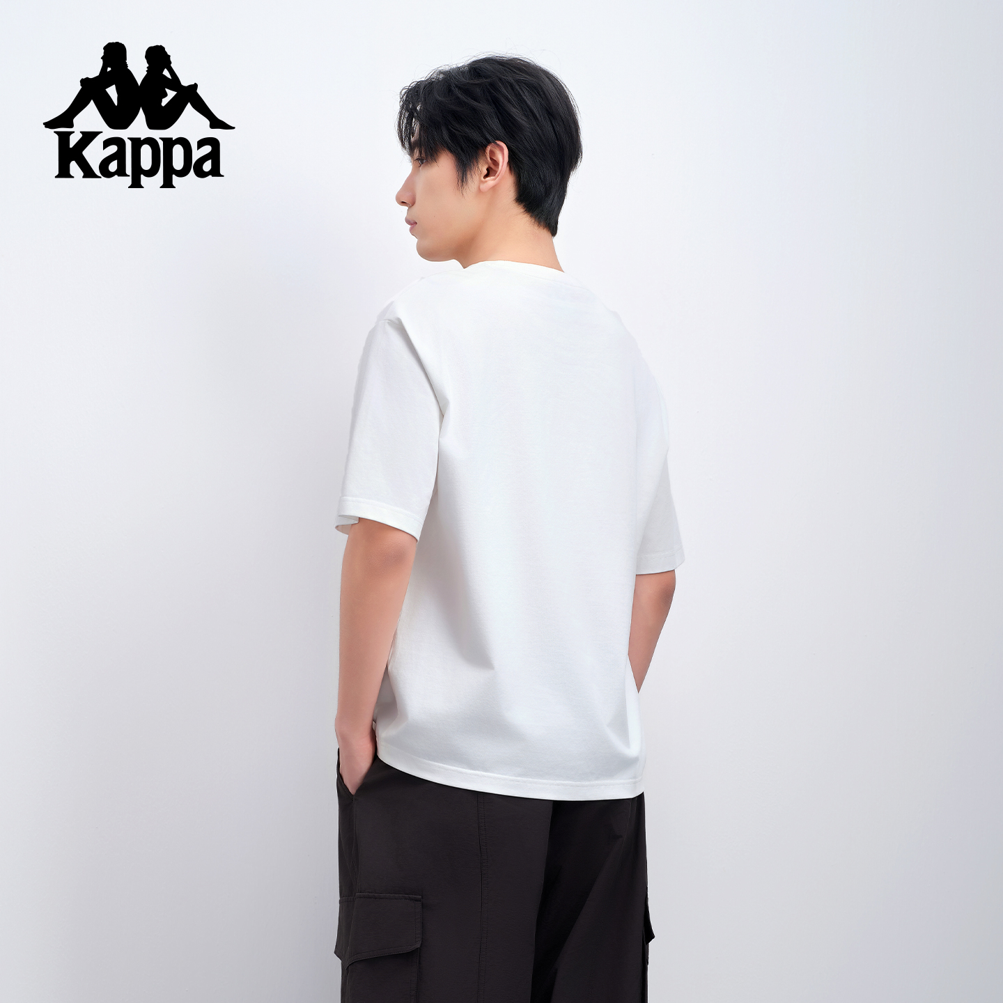 Kappa卡帕短袖T恤女2025夏新品情侣款宽松休闲运动半袖潮流上衣男 - 图2