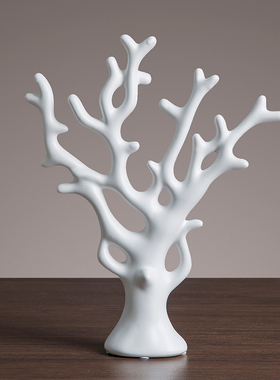 北欧简约客厅摆件电视柜酒u柜玄关工艺品创意陶瓷发财树摆件办公