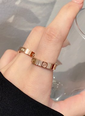 梓琦钛钢食指戒指小众设计不w掉色冷淡风网红ins个性男女情侣指环