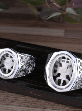 925银镀金男戒指空托13*18r镶嵌16*20 15*19戒托12*16 9*12 11*15