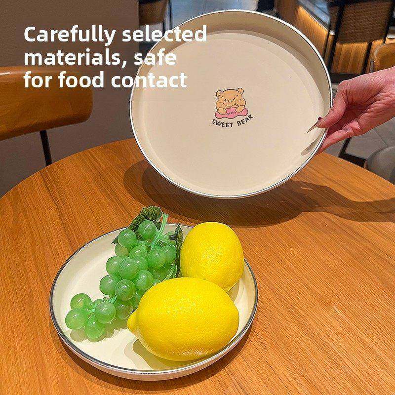 轻奢高档托盘塑料家用客厅放水杯茶盘高级感圆形水果零食收纳盘子,淘宝优惠券,粉丝福利购,淘宝优惠卷