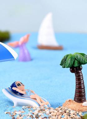 沙滩椅 椰子树 贝壳 美人鱼 鲸鱼尾 帆船 快艇 灯塔 海豚 小摆件