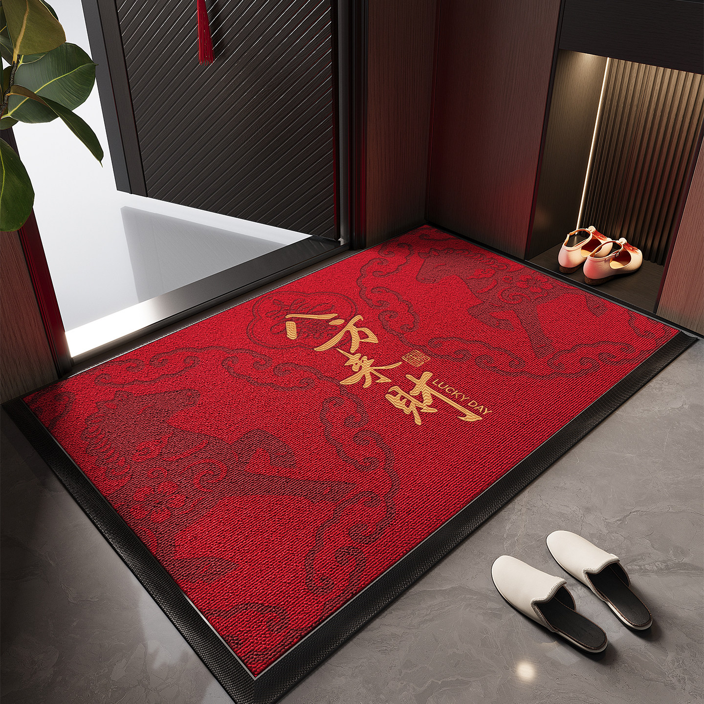 入户门地垫玄关进门防滑脚垫马年红色大门口除尘耐磨耐脏除尘地毯,淘宝优惠券,粉丝福利购,淘宝优惠卷