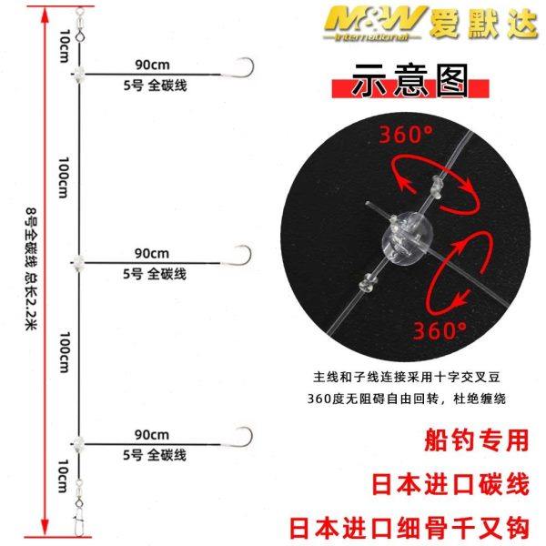爱默达MW海钓鱼钩大黄鱼串钩夜光钓组3门钩海钓鱼钩活虾船钓钩,淘宝优惠券,粉丝福利购,淘宝优惠卷