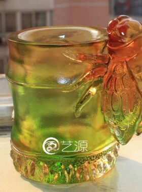 艺源 琉璃摆件商务办公实用个性定制闺蜜礼品刻字logo知足笔筒