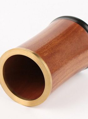 红木复古笔筒定制刻字   紫光檀实木质金属黄铜商务办公创意礼物