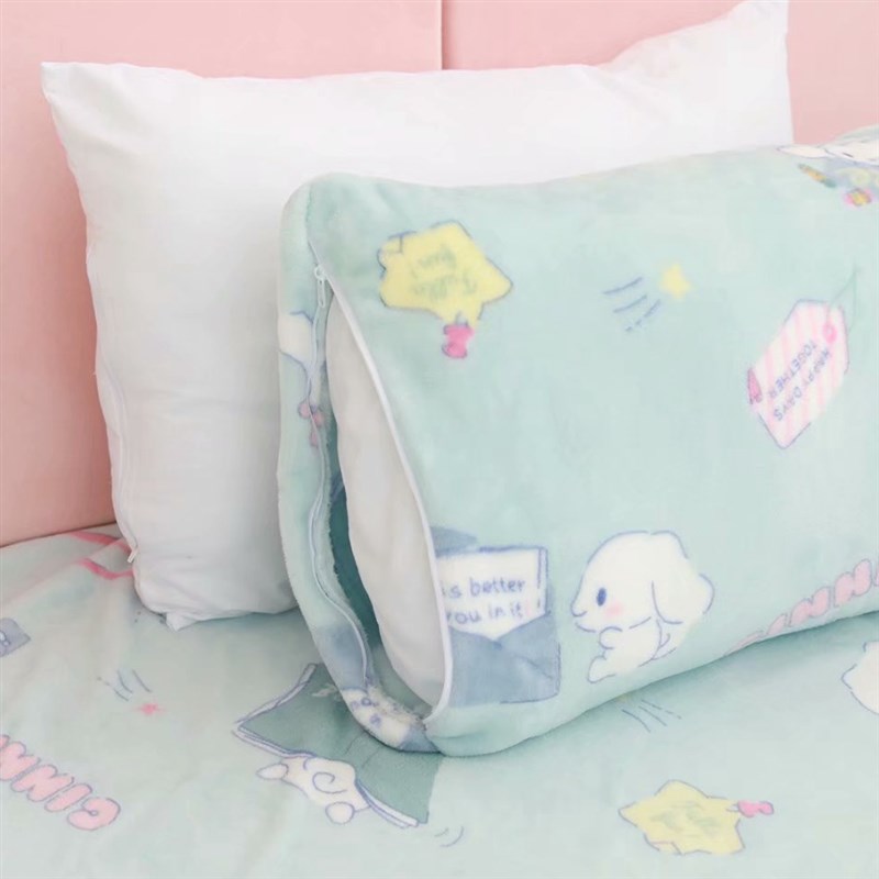 可爱蓝色小白狗法兰绒毛毯办公室午睡盖腿午睡儿童汽车单双人毯子 - 图1