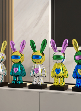 时空兔潮玩摆件家居饰品客厅玄z关电视柜展示柜酒柜装饰品轻奢高