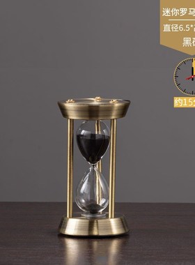 北欧创意罗马柱金属时间沙漏高档复古计时摆件个Q性定制刻字LOGO