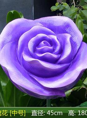 仿真植物花朵雕塑户外景观花园林装饰玻璃钢向日葵百合玫瑰花摆件