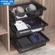 Wardrobe telescopic pull-out basket drawer cloakroom wardrobe trouser rack for household built-in glass metal U storage slide rail